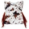 Shea Baby Girl's Brown Cow Print Top With Fringe -Cinc Clothing Shop 157036 default l