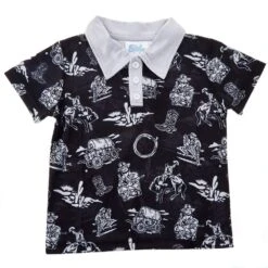 Shea Baby Boy's Black Wild West Polo Shirt