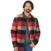 Wrangler Men's Flannel Shirt Jacket Sherpa Lining Racing Red -Cinc Clothing Shop 157115 default l