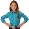 Girl's Roper Amarillo Long Sleeve Snap Shirt -Cinc Clothing Shop 157341 default l