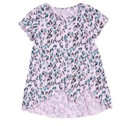 Wrangler Girl's Pink Leopard Print Tie-Front Top