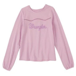 Wrangler Girl's Yoke Detail Long Sleeve Top