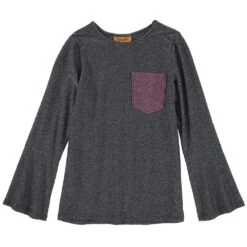 Wrangler Girl's Bell Sleeve Contrast Pocket Top