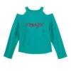 Wrangler Girl's Teal Southwestern Logo Cold Shoulder Top -Cinc Clothing Shop 157555 default l