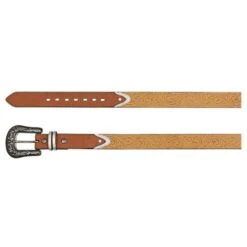 Girl's Catchfly Tan Belt With Tooled Pattern