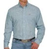 Cinch Men's Light Blue Geometric Print Long Sleeve Button Down -Cinc Clothing Shop 157695 default l