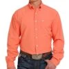 Cinch Men's Solid Coral Arenaflex Long Sleeve Button Down -Cinc Clothing Shop 157731 default l