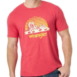 Wrangler Men's Red Heather Canyon Graphic Tee