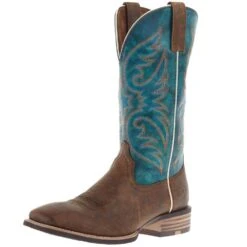 Ariat Men's Ricochet Aged Tan Mystic Teal Square Toe