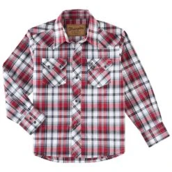 Wrangler Boy's Retro Red Plaid Shirt