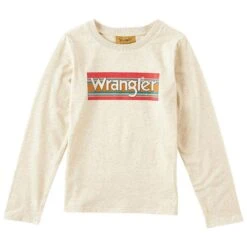 Wrangler Girl's Logo Long Sleeve Heather T-Shirt