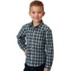 Roper Boy's Teal Plaid Long Sleeve Snap Shirt -Cinc Clothing Shop 158674 default l