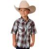 Roper Boy's Burgundy Plaid Two Pocket Short Sleeve Snap Shirt 2 Roper Boy's Burgundy Plaid Two Pocket Short Sleeve Snap Shirt -Cinc Clothing Shop 158684 default l