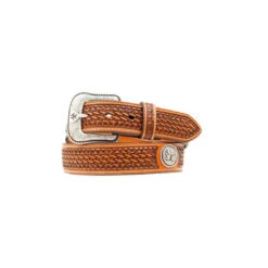 Men's Ariat Basketweave Belt With Conchos