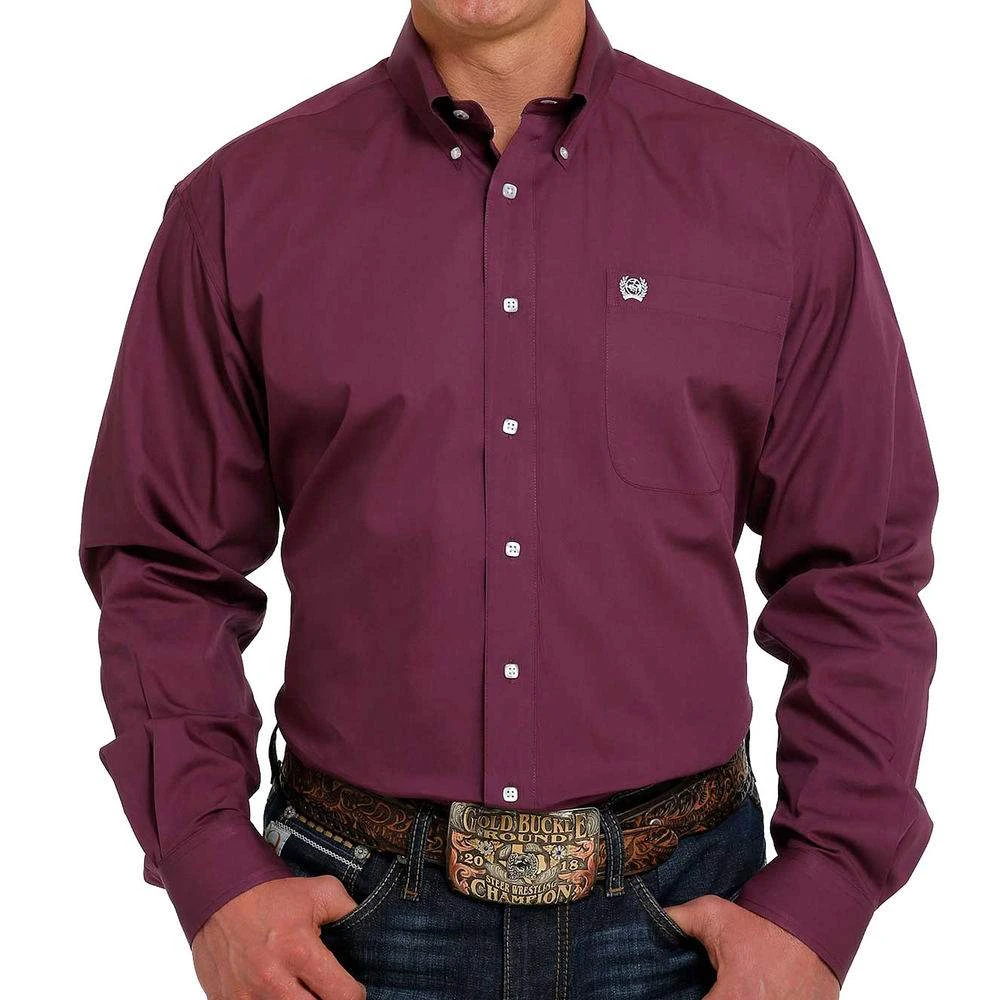 Cinch Men's Maroon Button-Down 3 Cinch Men's Maroon Button-Down