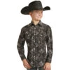 Rock & Roll Denim Boys Aztec Dale Snap Shirt -Cinc Clothing Shop 159225 default l
