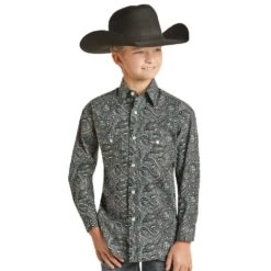 Rock & Roll Denim Boys Paisley Snap Shirt