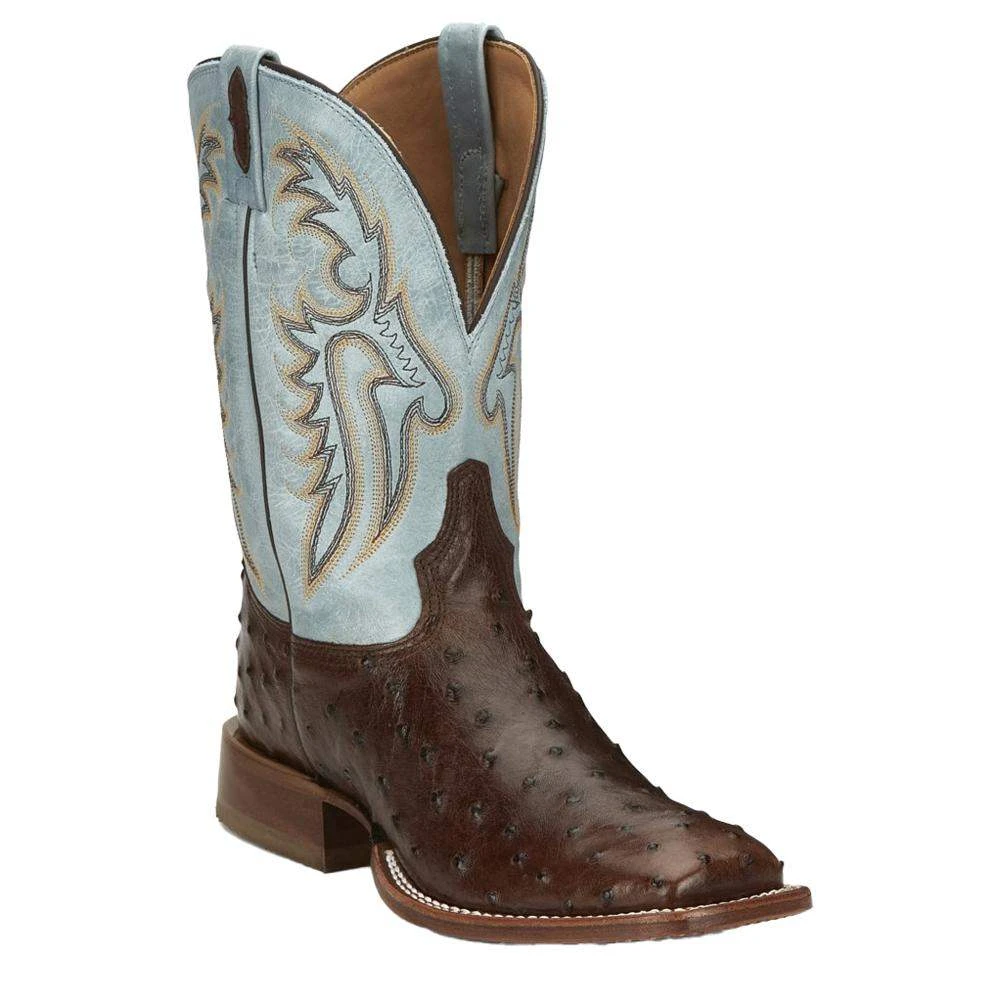 Tony Lama Men`s Jacinto Bourbon FQ 11in. Sky Blue Top Boot 3 Tony Lama Men`s Jacinto Bourbon FQ 11in. Sky Blue Top Boot