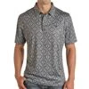 Panhandle Men's Blue Aztec Snap Knit Polo -Cinc Clothing Shop 159500 default l