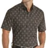 Rock N Roll Cowboy Black Medallion Print Button Down -Cinc Clothing Shop 159526 default l