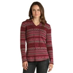 Panhandle Aztec Sweater Hoodie Long Sleeve