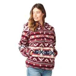 Wrangler Women's 1/4 Zip Sherpa With Hood