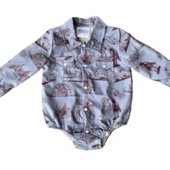 Shea Baby Farm Print Pearl Snap Onesie