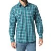 Wrangler Men's Wrinkle Resist Turquoise Plaid Long Sleeve Snap Shirt 1 Wrangler Men's Wrinkle Resist Turquoise Plaid Long Sleeve Snap Shirt -Cinc Clothing Shop 160383 default l