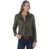 Montanaco Women's Faux Leather Washed Green Jacket -Cinc Clothing Shop 160812 default l