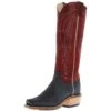 Olathe Boot Company Men`s Black Wyoming Reverse 16in Deep Red Navajo Bison Dog Top Cutter Toe Boot 2 Olathe Boot Company Men`s Black Wyoming Reverse 16in Deep Red Navajo Bison Dog Top Cutter Toe Boot -Cinc Clothing Shop 160915 default l
