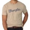 Wrangler Mens Light Tan Heather Rope Logo TShirt -Cinc Clothing Shop 160930 default l