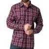 Wrangler Mens Wrinkle Resist Burgundy Plaid Two Pocket Snap Shirt 2 Wrangler Mens Wrinkle Resist Burgundy Plaid Two Pocket Snap Shirt -Cinc Clothing Shop 160932 default l