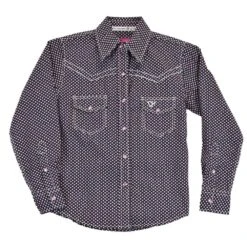 Cowgirl Hardware Girls Donut Long Sleeve Print Black And Pink