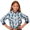 Roper Apparel Girls Long Sleeve Performance Plaid Snap Shirt -Cinc Clothing Shop 161096 default l