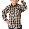 Roper Apparel Boy's Plaid Long Sleeve Snap Shirt -Cinc Clothing Shop 161222 default l