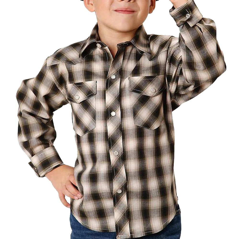 Roper Apparel Boy's Plaid Long Sleeve Snap Shirt 3 Roper Apparel Boy's Plaid Long Sleeve Snap Shirt