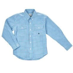 Roper Boys Blue Plaid Button Shirt