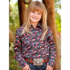 Cruel Girl Girl Floral Print Western Shirt