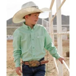 Cinch Boy's Geometric Print Button-Down Western Shirt