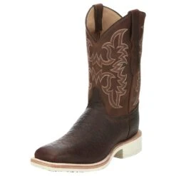 Justin Boots Men's AQHA Ryker Rootbeer Cowhide 11 In Chestnut Top Crepe Sole Cowboy Boot
