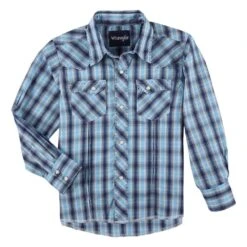 Wrangler Boy's Wrinkle Resist Long Sleeve Western Shirt