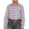 Wrangler Boy's Wrinkle Resist Snap Shirt -Cinc Clothing Shop 161657 default l