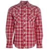 Wrangler Men's Red Plaid Western Snap Shirt -Cinc Clothing Shop 161703 default l
