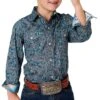 Roper Boy's Blue Paisley Shirt -Cinc Clothing Shop 161839 default l