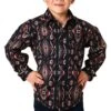 Roper Boy's Aztec Black Stripe Western Snap Shirt -Cinc Clothing Shop 161842 default l
