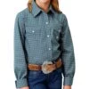 Roper Girl's Blue Print Western Snap Shirt -Cinc Clothing Shop 161844 default l