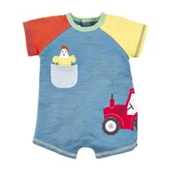 Mud Pie Tractor Baby Shortalls