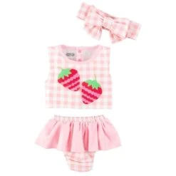Mud Pie Girl's Strawberry Swimsuit Set
