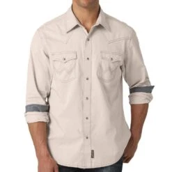 Wrangler Men'sRetro Premium Long Sleeve Snap Shirt