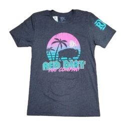 Red Dirt Hat Company Mens Miami Vice Dark Grey Tee Shirt